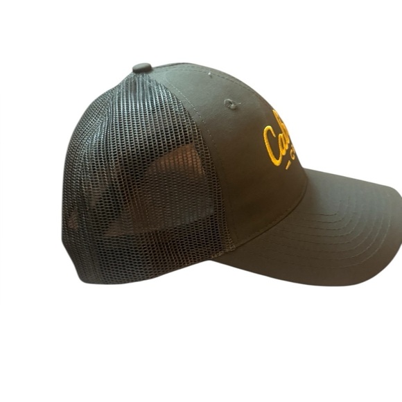 NEW! CABELA CAMP Canvas Mesh Snap Back Men’s Adjustable Olive Trucker Cap Hat OS - Picture 4 of 9